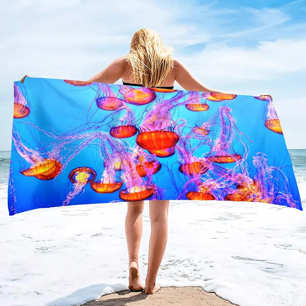 Asciugamano da Spiaggia Senza Sabbia Medusa Asciugatura Rapida Assorbente Coperta da Nuoto Leggero Compatto Accessori da Spiaggia per Viaggi Piscina Yoga