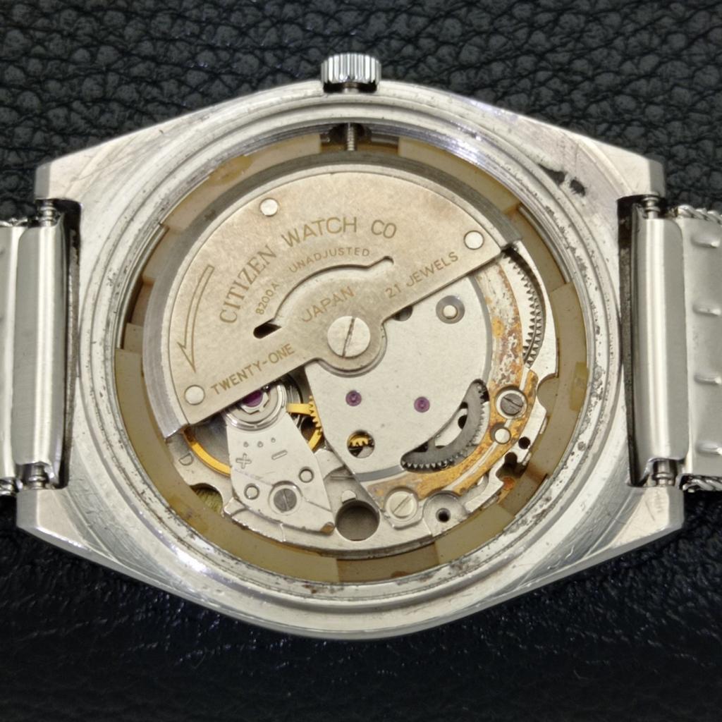 BRUKT VINTAGE CITIZEN AUTOMATISK 8200 JAPAN HERRE BLÅ FARGE SKIVE KLOKKE a434853-2 R123-a434853