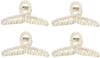 BellaStella 4 Pcs Small Pearl Large Hair Clutcher Strong Hold Hair Claw Clip Hair Accessories for Women and Girls