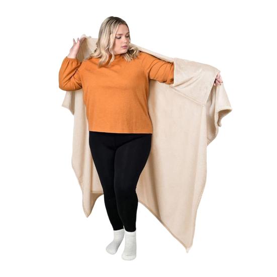 

Wearable Blanket Adults Flannel Blanket Shawl Warm Cape Wrap Cozy Winter Blanket for Home Office Living Room Lounge Christmas Gift Idea