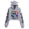 Blue Lock Cat Ear Hoodie for Women - Two-Dimensional Print, Casual, Autumn/Winter
