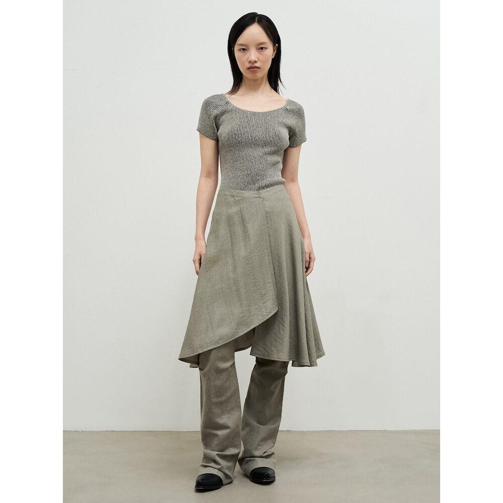Anggae Midi Wrap Skirt Khaki