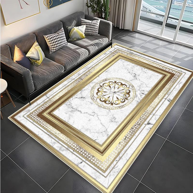 Modern Golden Luxury Carpet for Living Room Abstract Large Size Carpets Non-slip Bedroom Decoration Rug 200x300 Coffee Table Mat