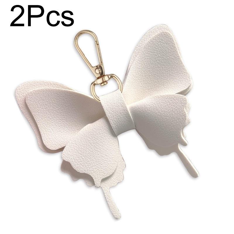 1pc Leather Creative Keychains Colorful Backpack Decoration Exquisite Key Ring Bag Charm Butterfly Pendant
