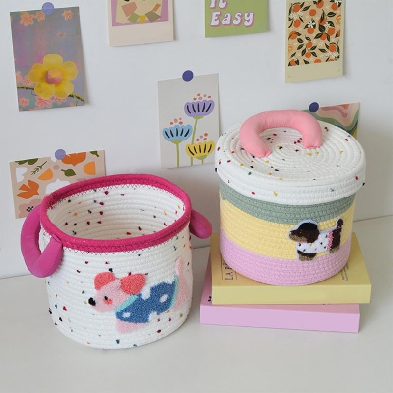User friendly Kids Storage Box Cartoon Pattern Cotton Organizers For Bedroom Classroom Portable Toy Container