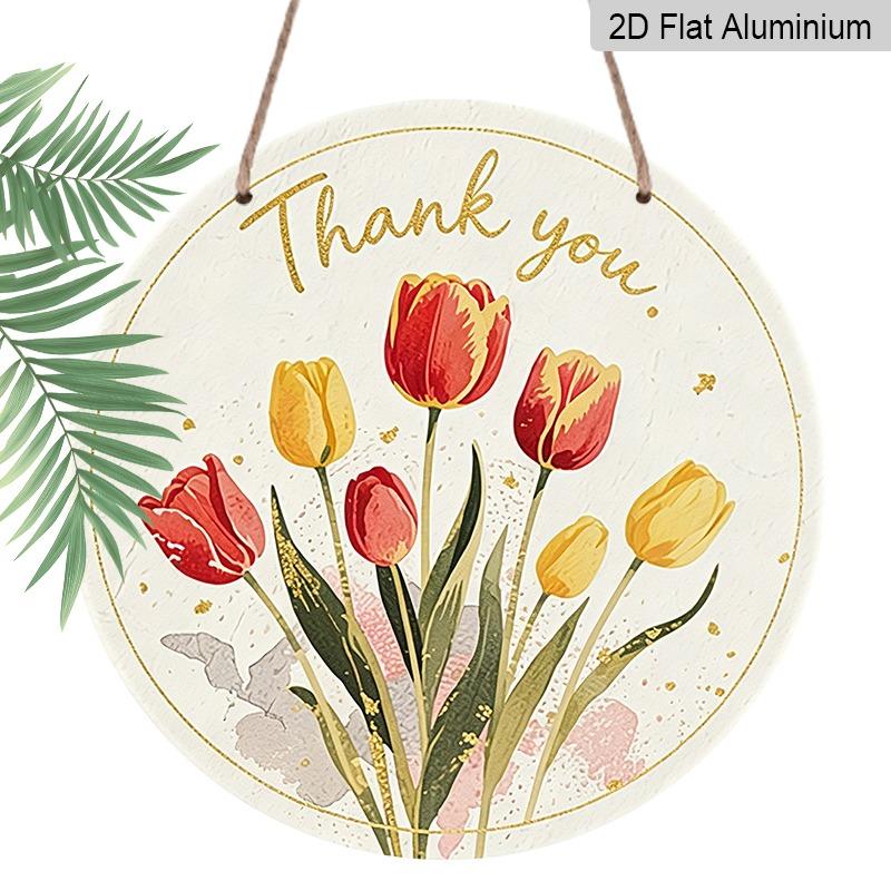 

2D Flat Retro Aluminum Wall Stickers, Available in Various Sizes. Tulip Thank-you Decoration for Teacher s Day. A Gentle Floral Style, Perfect for 7.87×7.87inch