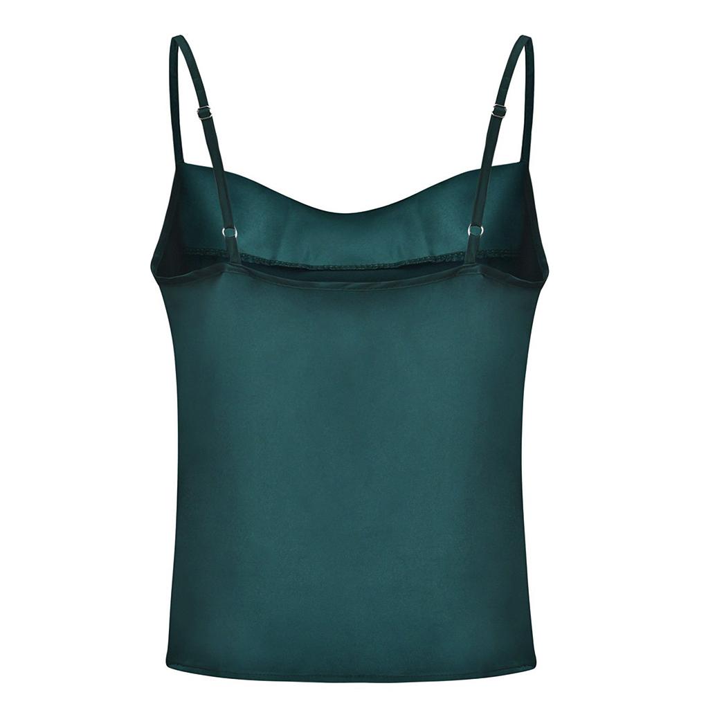 Women Summer Sexy Sling Chiffon Blouse V-neck Sleeveless Solid Color Top