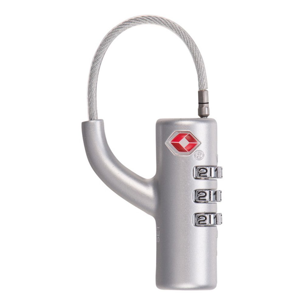 Waterproof Small Padlock Portable TSA Customs Lock Customs Code Lock Padlock with Steel Cable Combination Lock серебряный