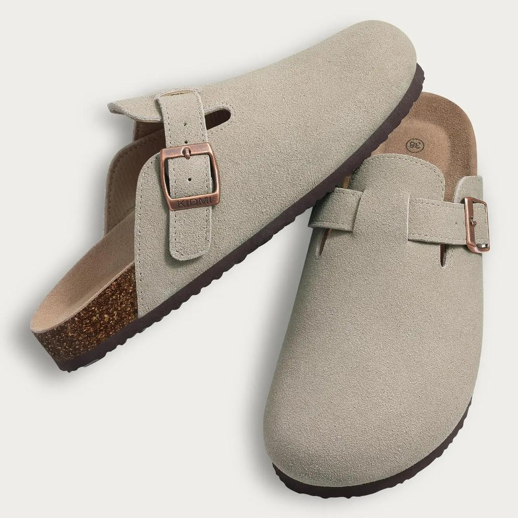 Fashion Crestar Cork Suede Mules Slippers For Women Fashion Men Clogs Shoes Classic Cork Antislip Outdoor Slippers With Arch Support