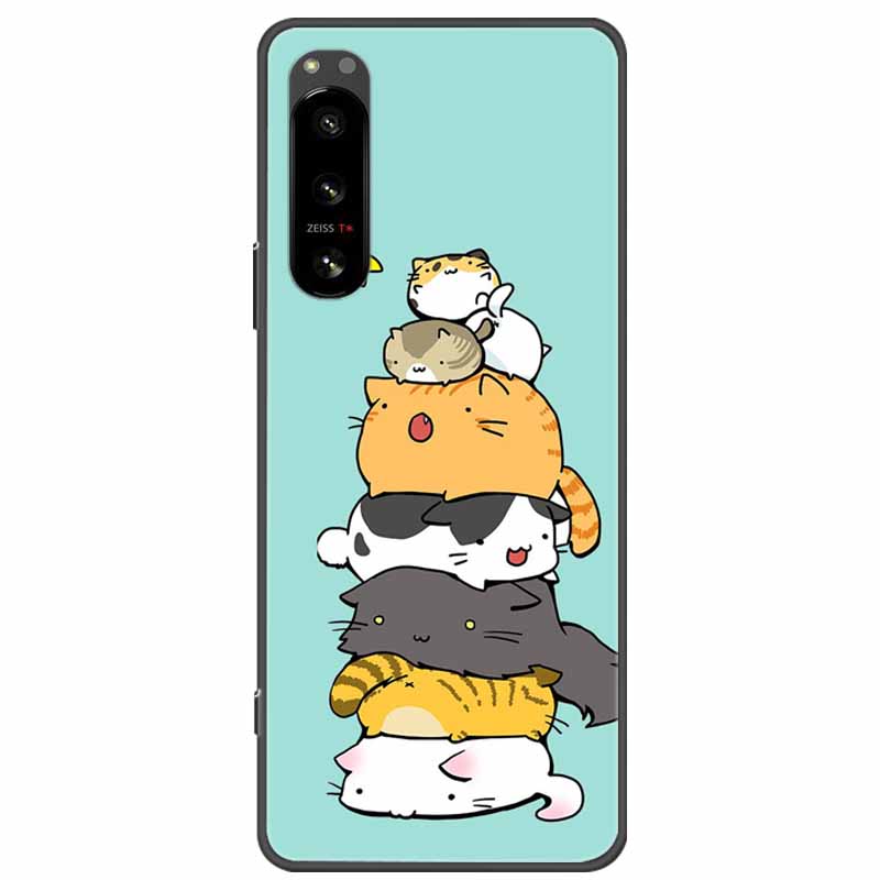 For Sony Xperia 5 III Case Soft TPU Cute Cats Silicone Protective Cover for Sony Xperia 5 II Phone Cases Xperia5 Cartoon Fundas