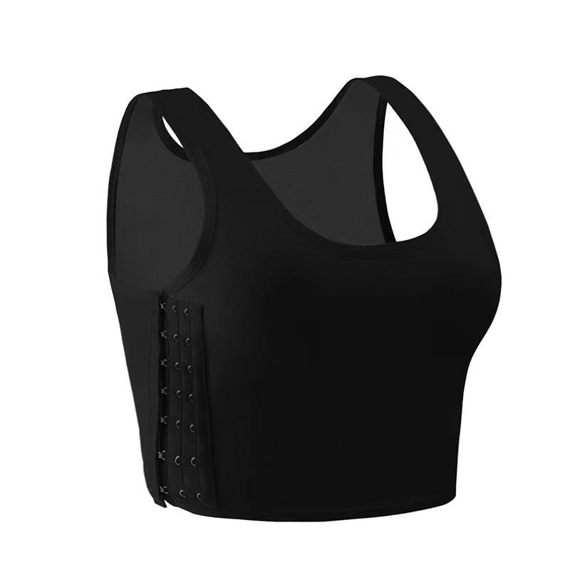 Women Breathable Chest Breast Binder Side Buckle Short Vest Tops Chest Binder Underwear Tank Tops Wireless Chest Wrap Bandage