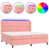 Maison Exclusive - Lattenrost Bett Matratze und LED Rosa 160x200 cm Samt