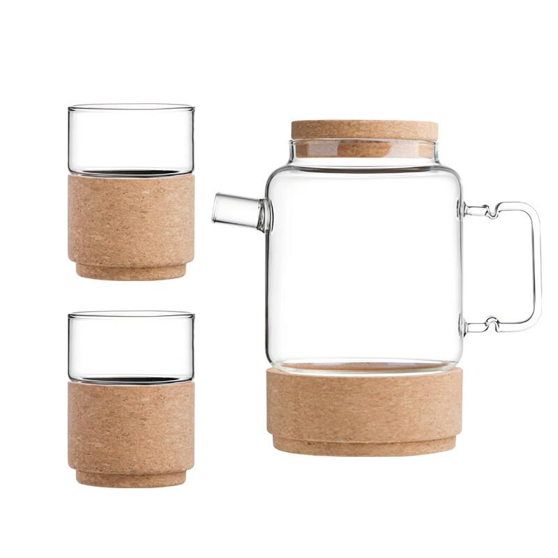 Shangqi Heat-Resistant Glass Pitcher & 2-Cup Set