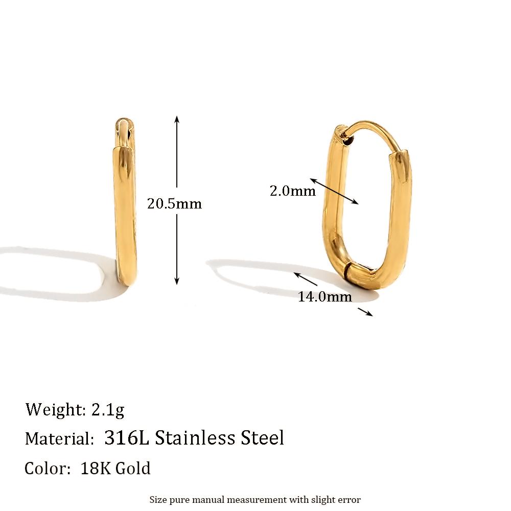 MamacitaSlay Classic Multi-Size U-Shape Hoops 18K Gold Plated Women's earrings Waterproof stainless steel women's jewelry
