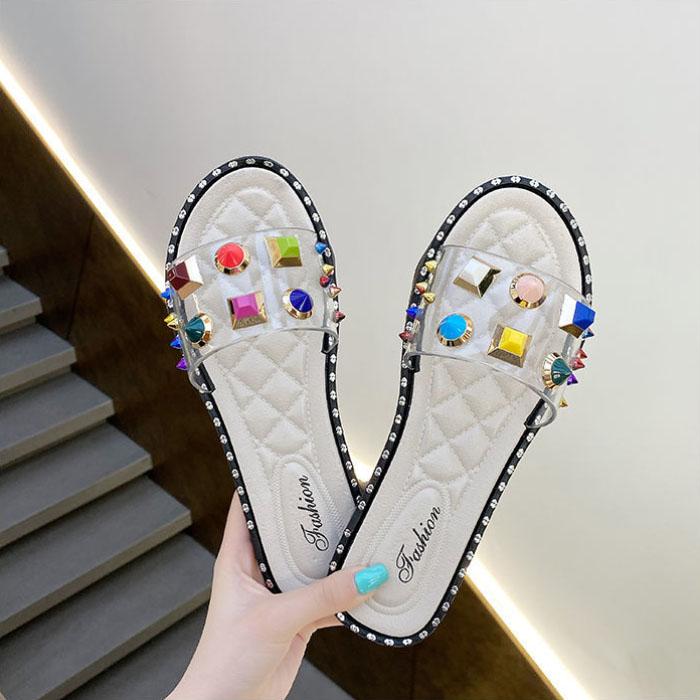 Slippers Female Summer Flat Bottom Beach Sandals Slippers Go Out Non-slip Flip-flops Fashion and Leisure All-match