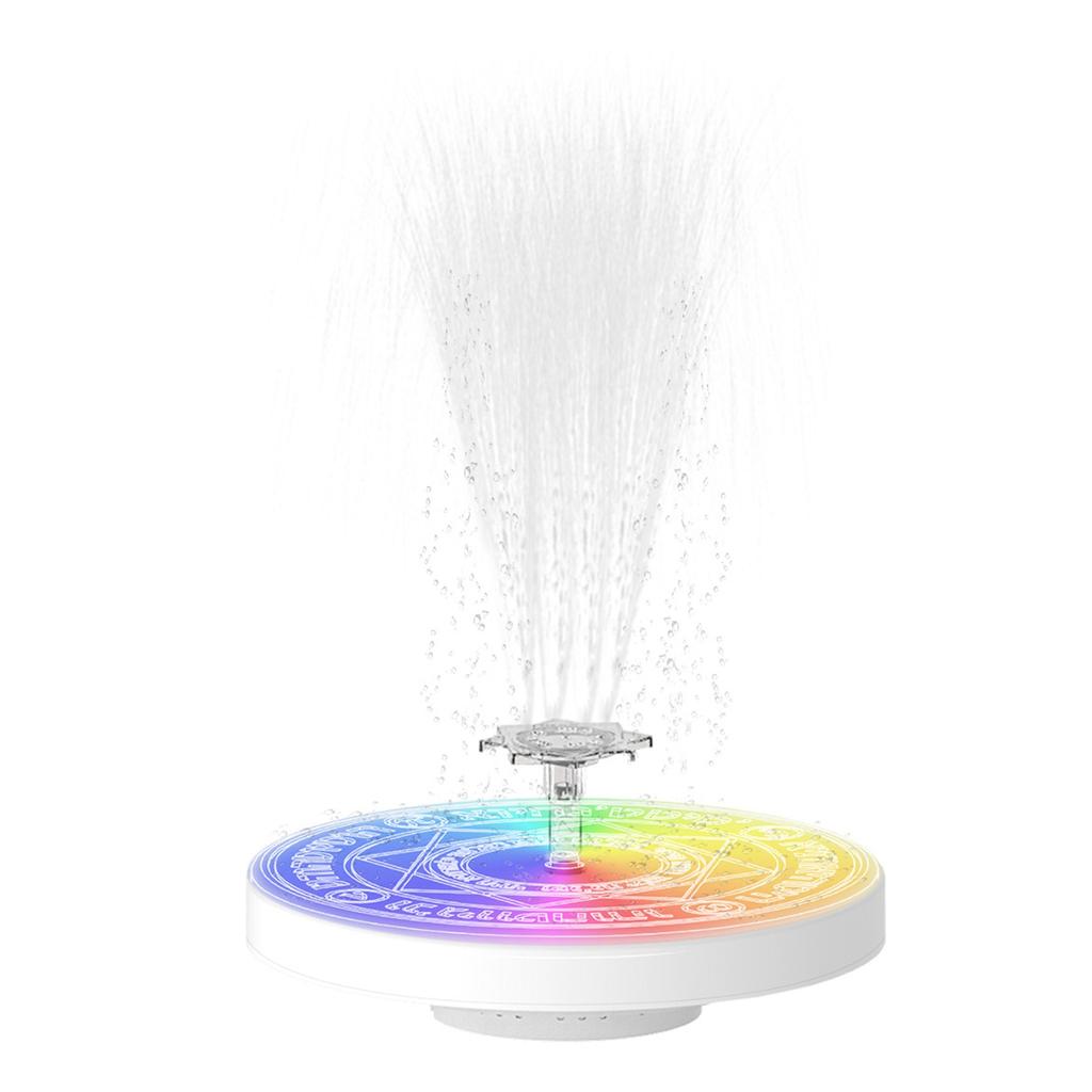 Solar Fountain Light with Remote Control Colorful LED Light Outdoor Solar Bird Bath Fountains for Aquarium Garden Pond