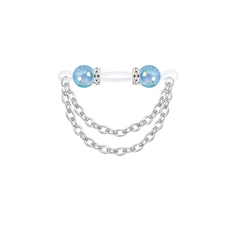 

1 Pair Adjustable Fake Nipple Rings No-Pierce Acrylic Nipple Rings With Glitter Beads Perfect For Party