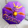 1 PC Automatic Folding Umbrella - Spyro Trilogy Pattern Portable Foldable Design With 8 Ribs Christmas Birthday Gifts