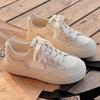 Women's White Board Shoes 2026 Summer Autumn Fashion Lace Up Student Platform Casual Shoes Breathable Comfortable Non Slip Flats