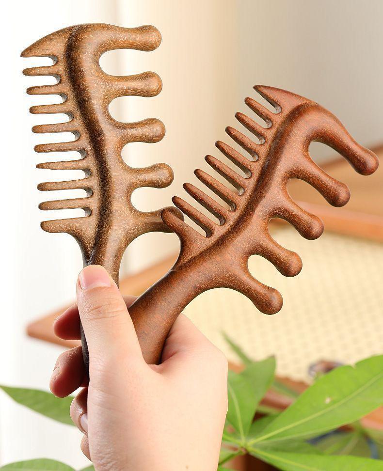 1 шт. Массажная расческа Многофункциональная расческа с крупными зубьями Пластиковая головка расчески Массаж кожи головы Широкая толстая меридианная массажная расческа