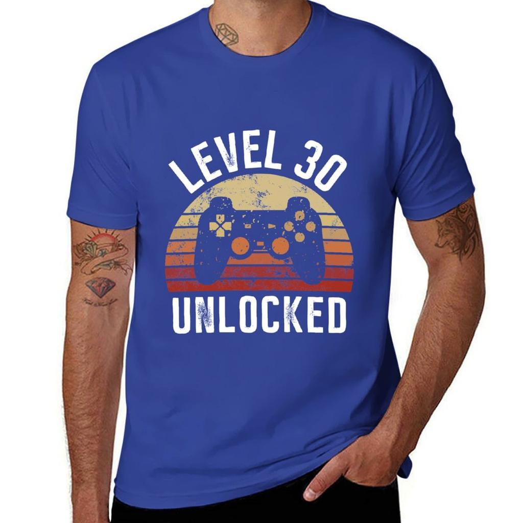 Level 30 Unlocked Shirt Video Gamer 30th Birthday Gifts Tee T-Shirt graphic t shirts funny gifts tees mens plain t shirts