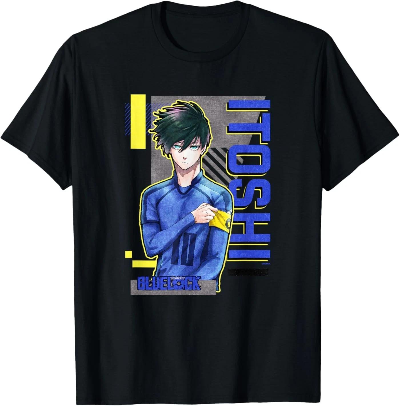 Blue Lock Rin Itoshi The Captain Big Chest Neon Portrait T-Shirt XL