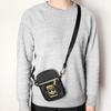Adidas Originals Logo Gold Label Printed Zipper Polyester Shoulder Crossbody Bag Unisex Bags Black GF3199