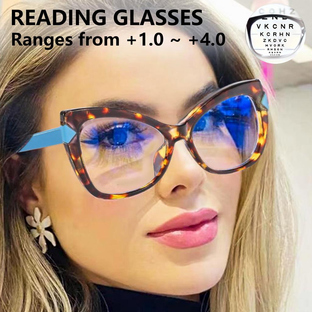 Vintage Cat Eye Reading Glasses for Women & Men - Fashion Eyewear for Daily Wear, Durable Reading Eyeglasses, +1.0 To +4.0