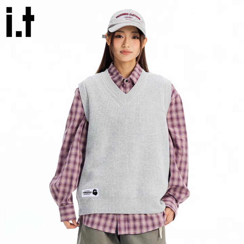 

Мужской вязаный жилет Fingercroxxit свободного кроя с V-образным вырезом 3XL