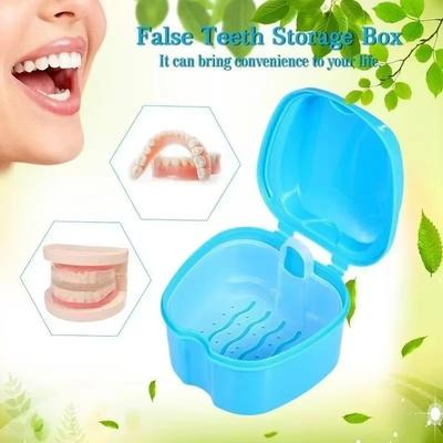 Non-toxic Denture Bath Box Cleaning Dental Box Protector Orthodontic Cleaning Artificial Tooth Holder Oral Hygiene Products