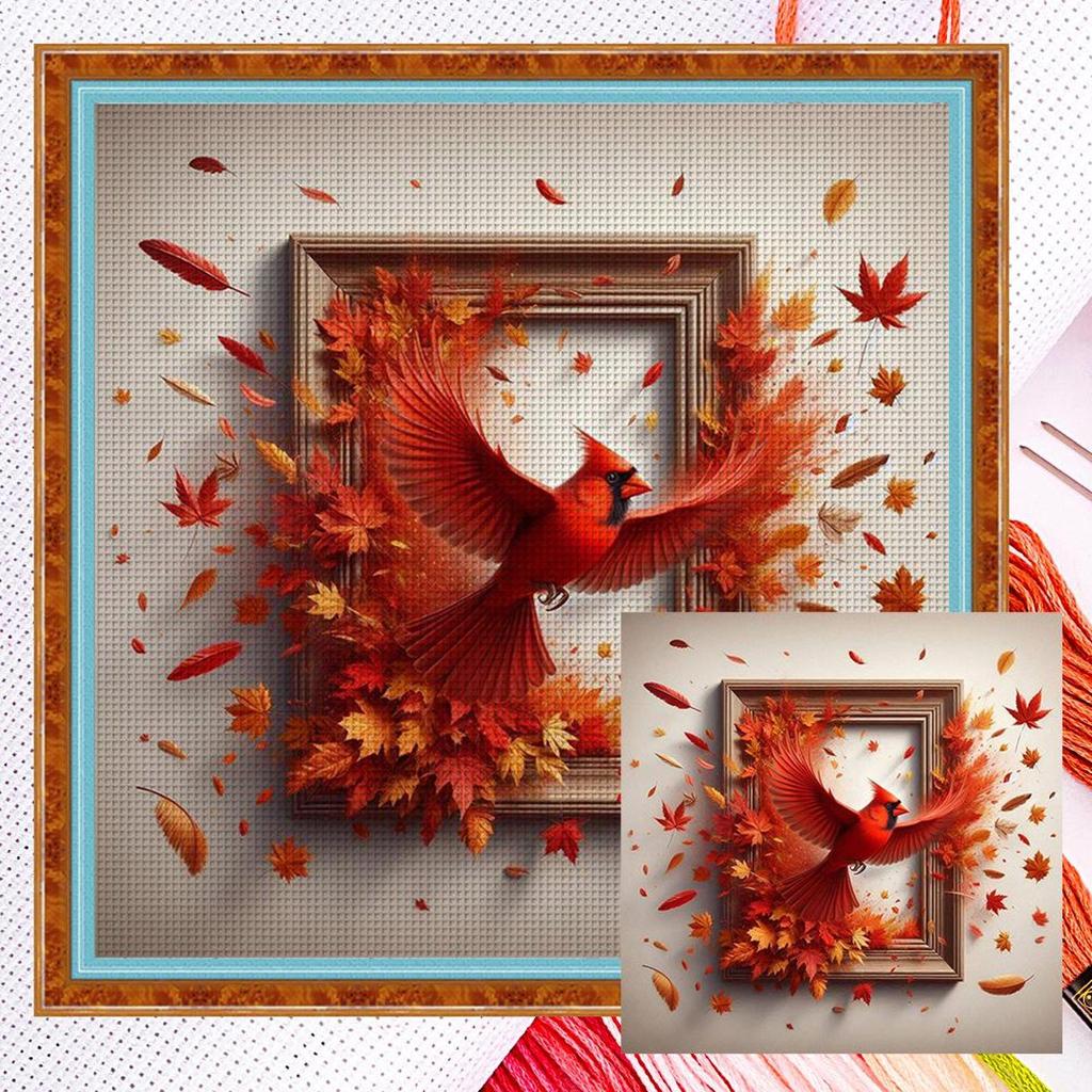 Full Embroidery Cotton Thread 14CT Counted Animal Cross Stitch Kit 40x40cm