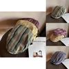 Vintage Striped Cotton Duckbill Cap With Adjustable Fit For Casual Spring Autumn Wear