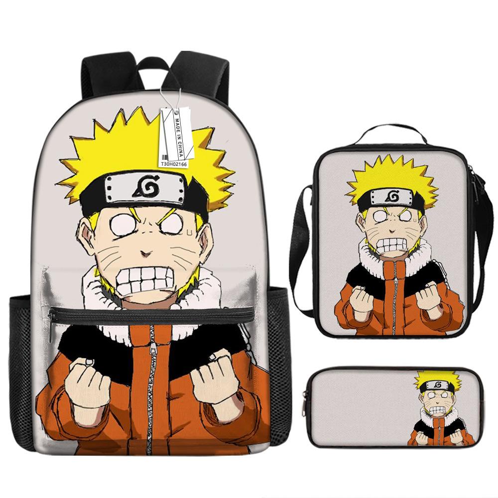 Naruto Naruto Rucksack Kakashi Naruto Uchi Grund- und Mittelschule Schultasche Kinderrucksack Dreiteiliges Set