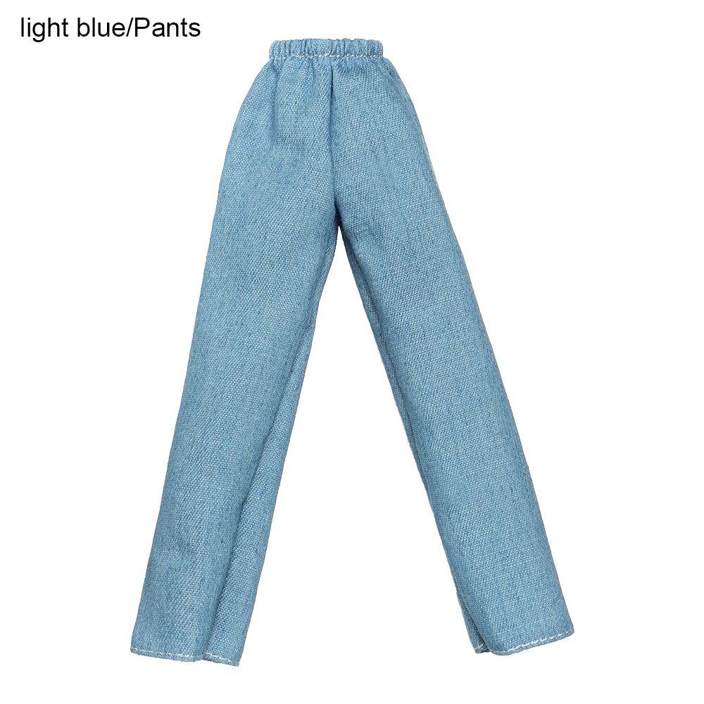 

Suitable for 29cm Wear Accessories Clothes Doll Clothes Denim T-shirt Casual Pants light blue-Pants