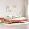 Vidaxl Bed Without Mattress, Waxed Brown, 200X200 Cm, Pine Wood