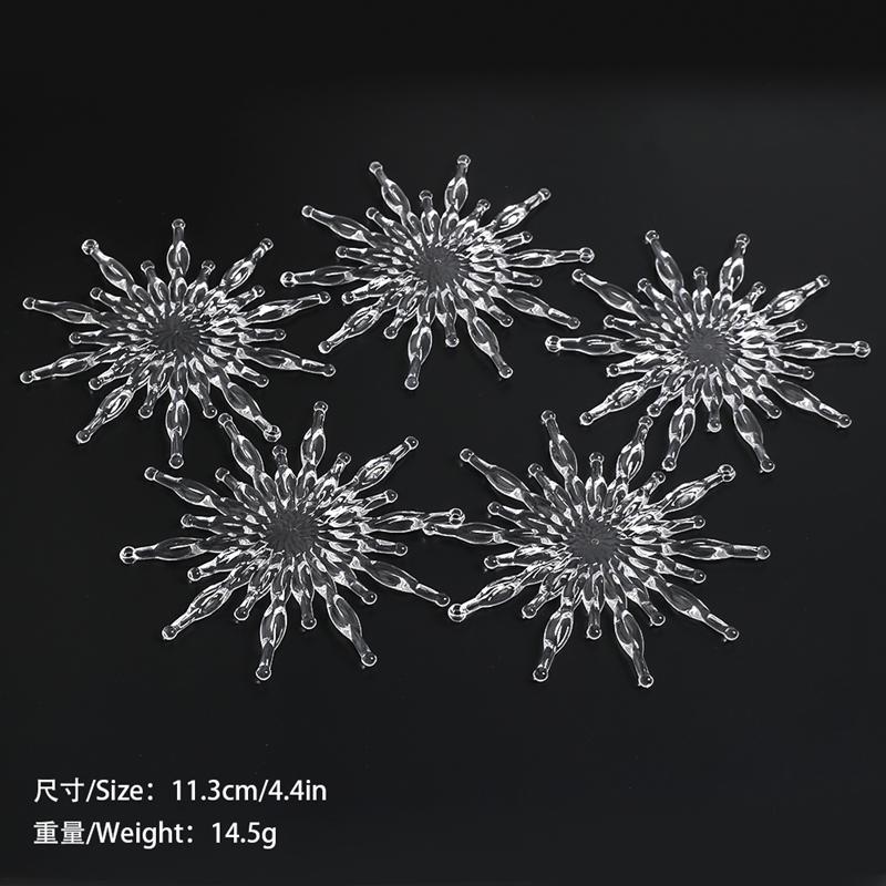 5/10Pcs Christmas Decoration Xmas Tree Hanging Pendant Ornaments for Home Room Decor Acrylic Snowflake Navidad 2026 Accessory