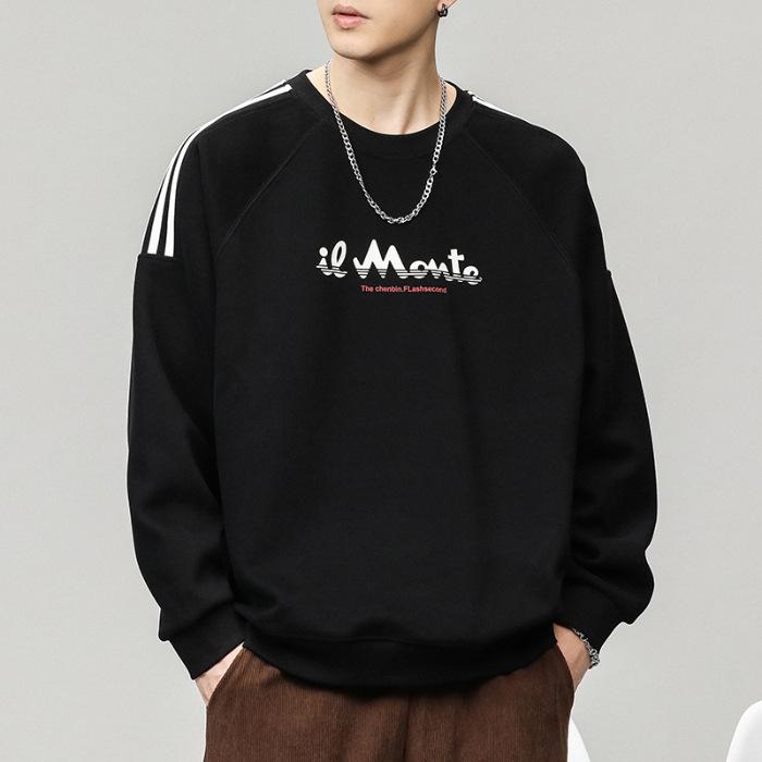 

Зимний японский тяжелый повседневный свитер с круглым вырезом, мужской свободный, большого размера, черный, модная верхняя одежда с принтом, модный бренд 4XL чёрный