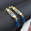 Anime Vanitas Earrings The Case Study of Vanitas No Karte Props Hourglass Earrings Blue Ear Clip Set Cosplay Jewelry For Fans