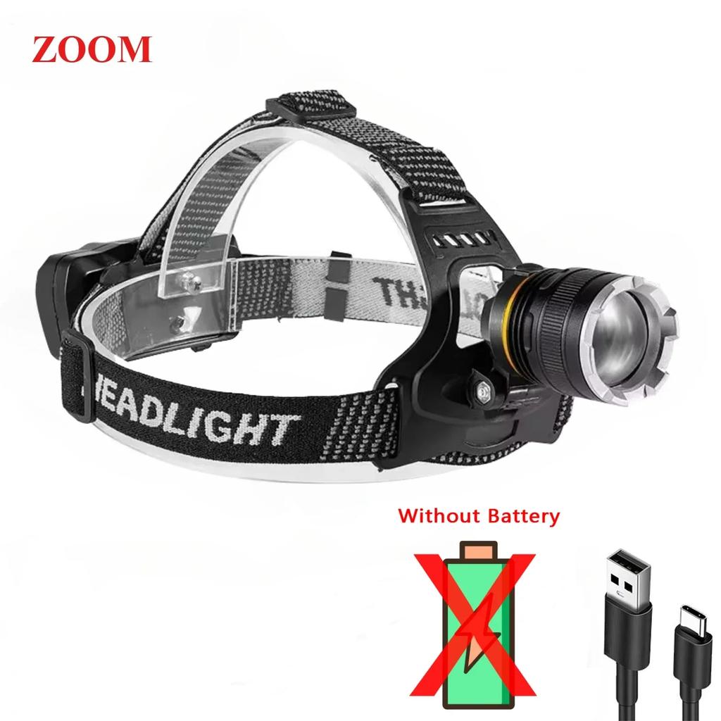 Super Powerful LED Headlamp High Power Long Range 500M Head Flashlight USB Rechargeable Headlight Torch Fishing Hunting Lantern