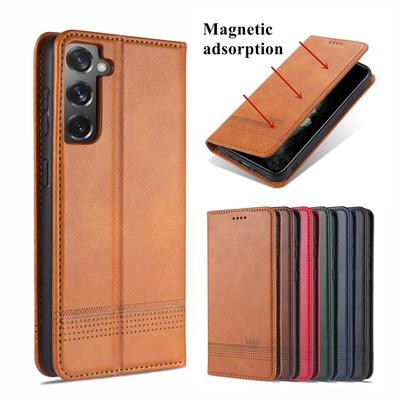 Luxusní kožené pouzdro s magnetickou adsorpcí pro Samsung Galaxy S21 Plus S22 S23+ Ultra 5G vyklápěcí kryt peněženka ochranné pouzdro Fundas