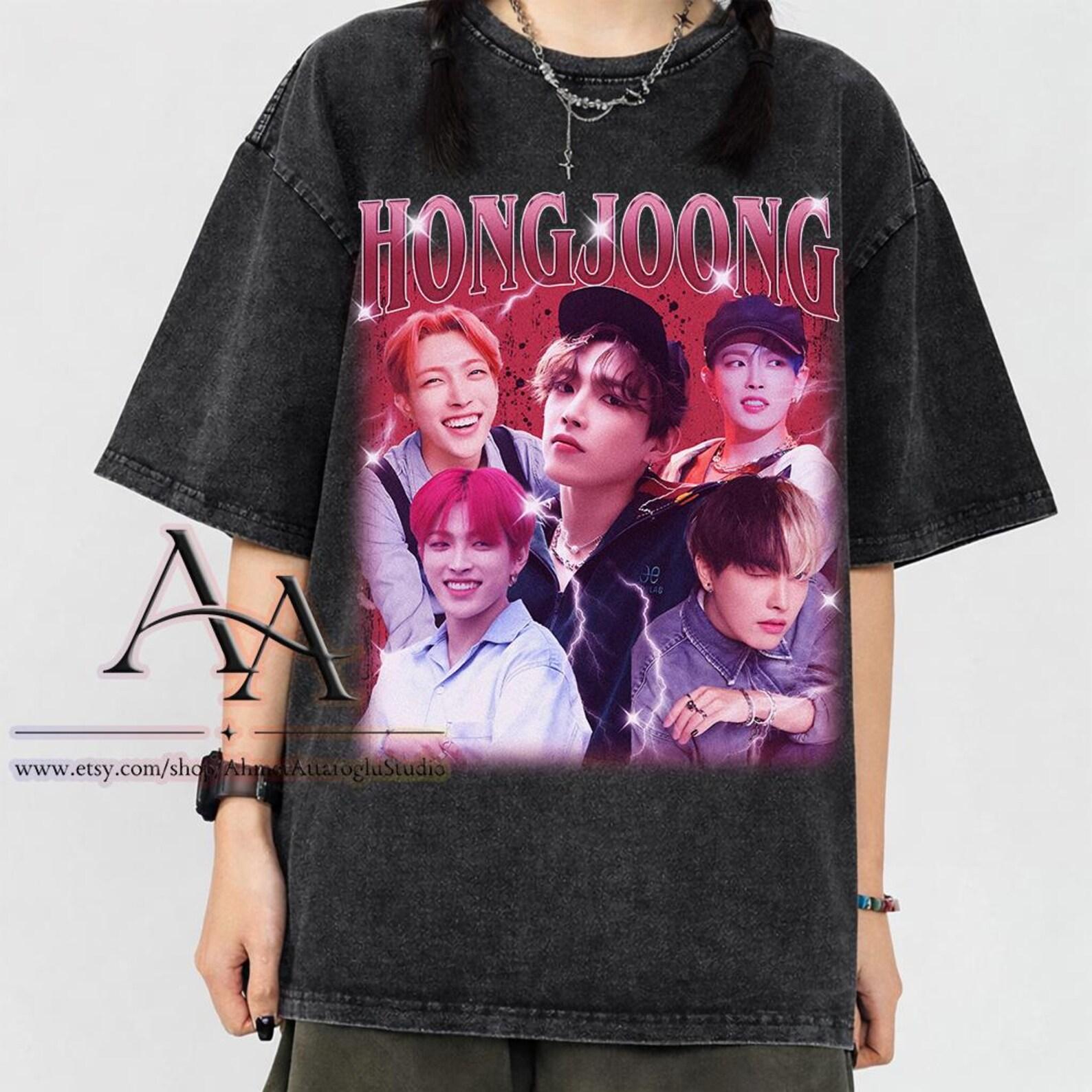Mineral Wash Hongjoong Ateez Vintage Shirt, Hongjoong Ateez Kpop Fan Gifts, Comfort Color Hongjoong 90s Bootleg T-Shirt XL