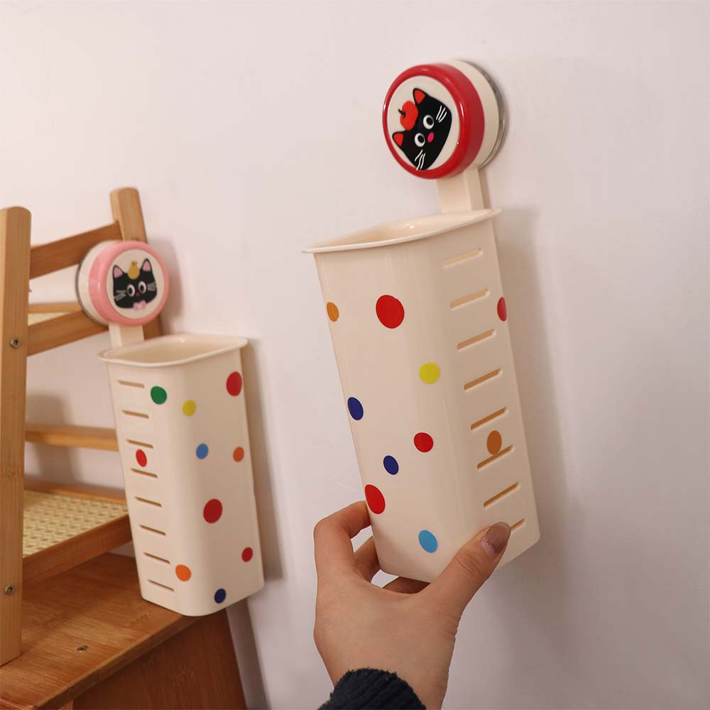 Hollow Out Curling Iron Storage Rack Cartoon Suction Cup Storage Box  Bathroom Storage