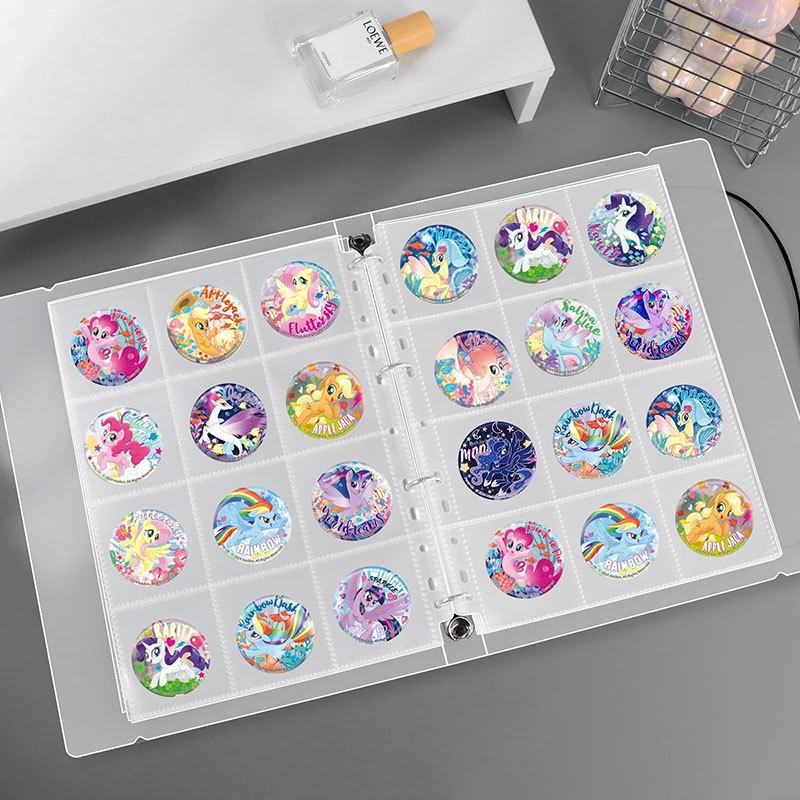 Anime Button Badge & Keychain Collection A4 Album with 11-Hole Loose-Leaf Pages