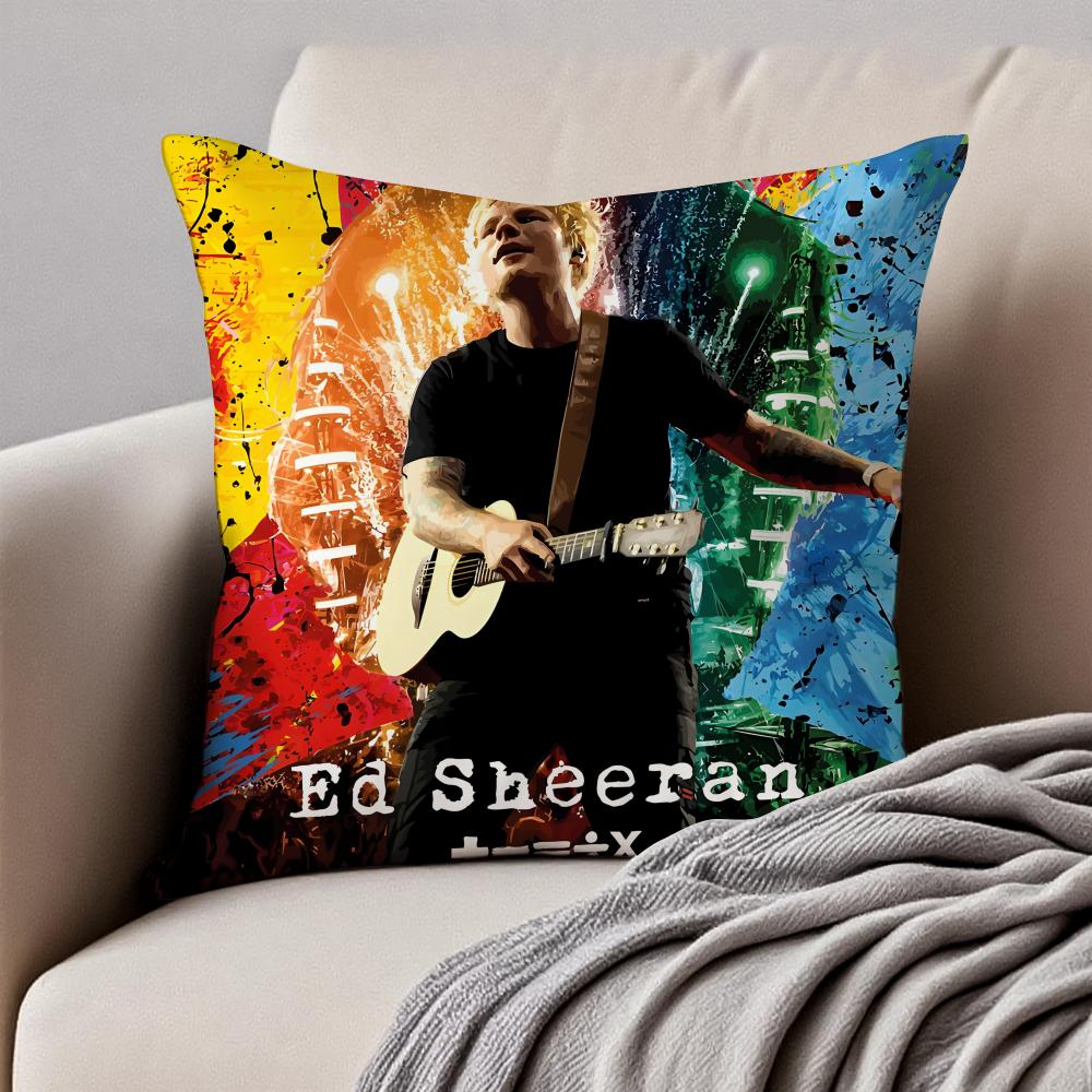 Lyrical  Down to earth POP Singer EEd Sheeran Cushion Cover Pillowcase Antidustmite Invisible Zipper Short Plush Sofa Cushion