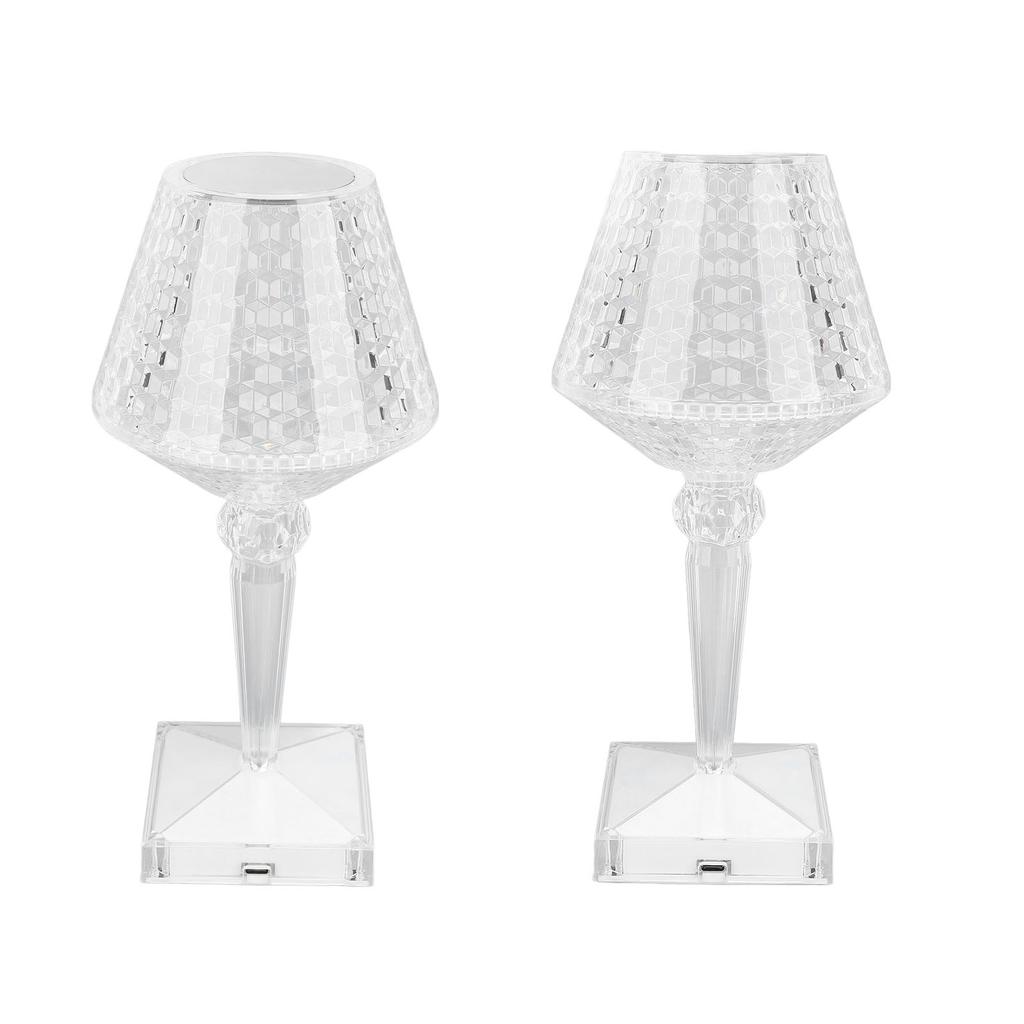 Crystal Acrylic Table Lamp Touch Control 3 Colors Stepless Dimming Cordless Desk Light for Bedroom