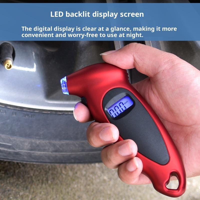 2025  Tire Pressure Gauge With Backlight - High-Precision Digital Lcd Display For Car Safety, Emergency & Maintenance Tool