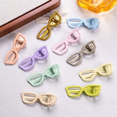 2pcs Sunglasses-shaped Bangs Clip; Sweet and Cool Girl Style Hair Clip; Fun Hair Clip for Students; Cute Hairpin Duck Mouth
