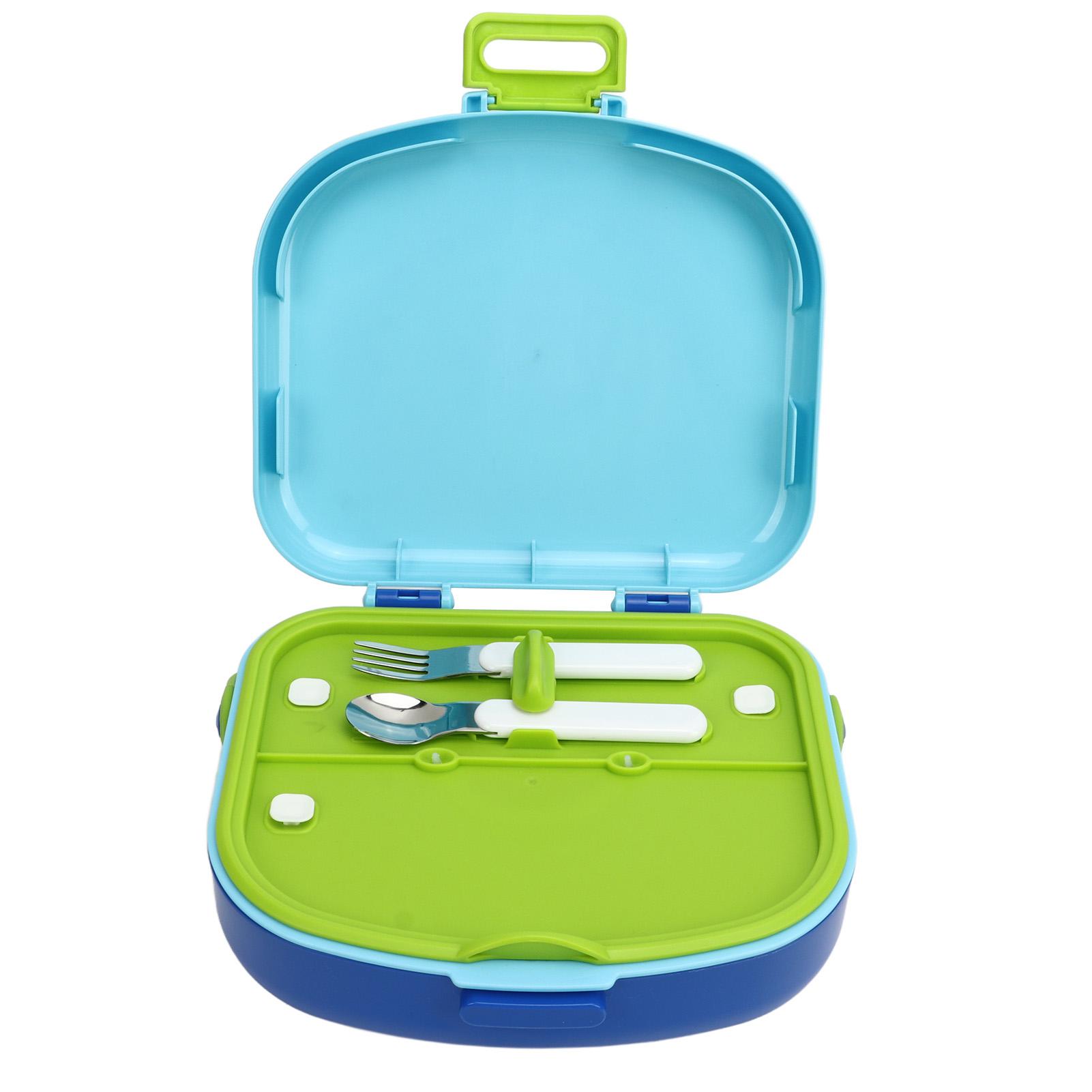 Bento Lunch Box ABS Separate Compartments with Buckle Handle Leakage Proof Air Hole Heat Resistant Bento Box with Spoon Fork синий 3830₽