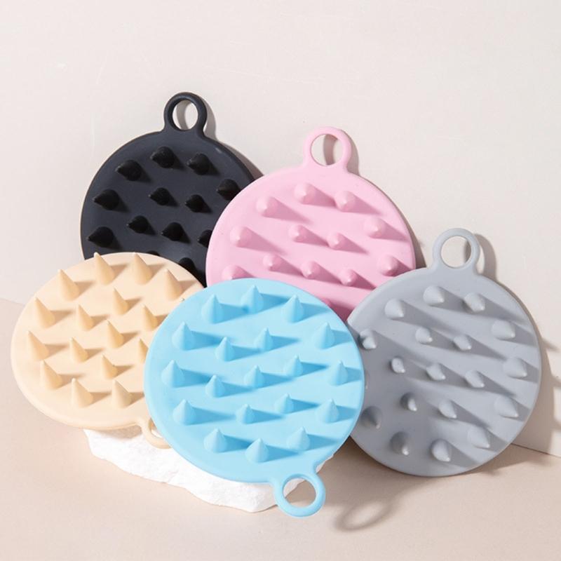 Silicone Scalp Massage Brush Hair Washing Brush Wet and Dry Shampoo Brush Body Scrubber Bath Brush Head Massage Brush