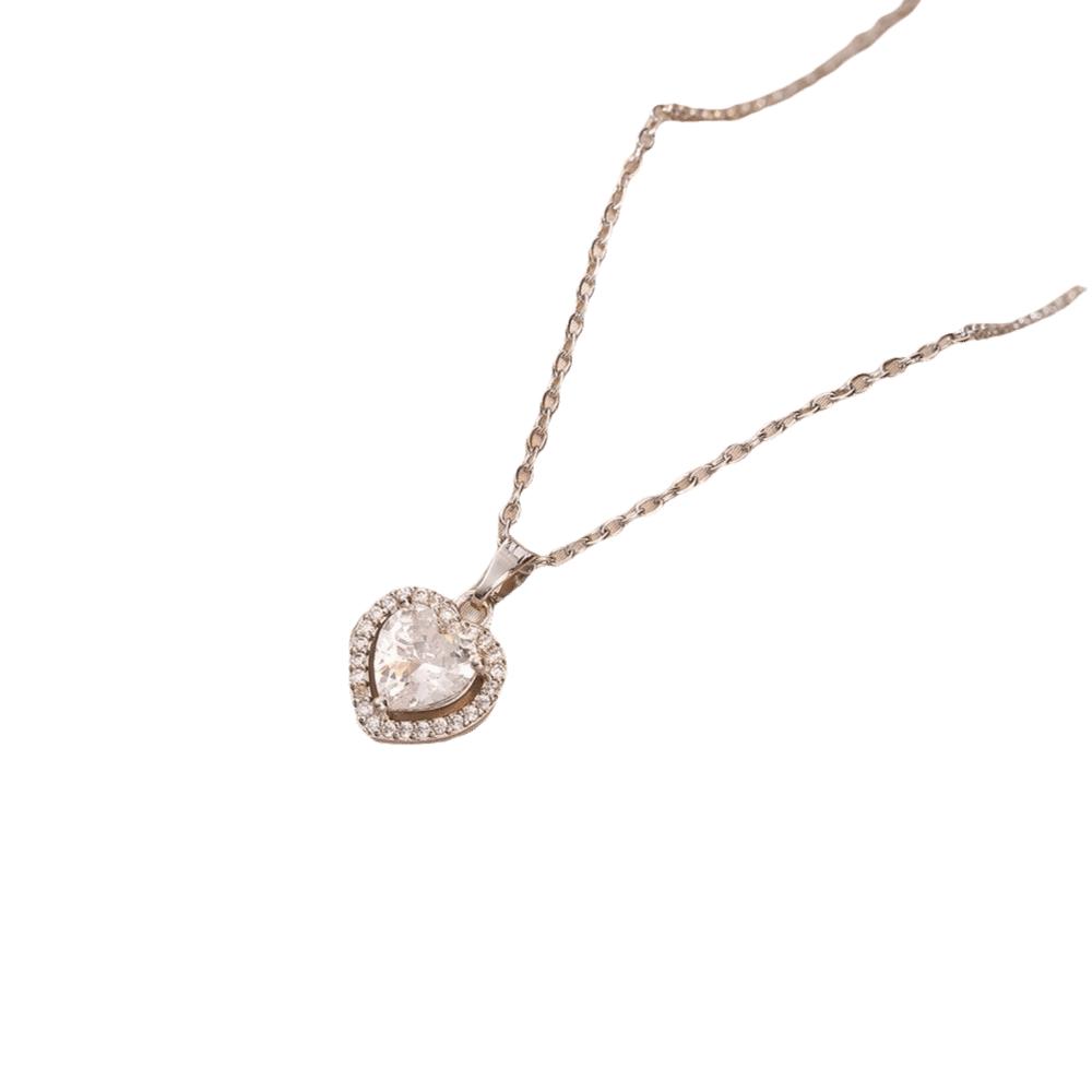 

Crystal Inlaid Crystal Necklace Elegant Fashion heart necklace Charm heart necklace Wedding